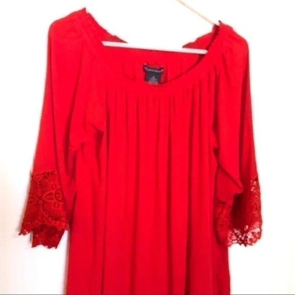 NWT CHELSEA & THEODORE Red Summer Gauze To… - Picture 2 of 6